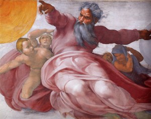 GodGod the Father Creating Sun and Moon by Michaelangelo, Sistine Chapel, Vatican.