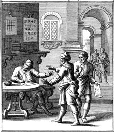 The Parable of the Dishonest Steward, Biblia Ectypa, 1695.