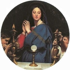 Virgin Mary by the Host by Jean Auguste Dominique Ingres, 1854.